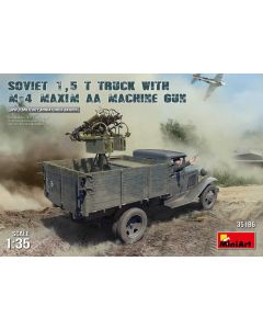 Plastbyggesett, miniart-35186-soviet-1-5-ton-truck-with-m-4-maxim-aa-machine-gun-and-two-figures-scale-1-35, MIA35186