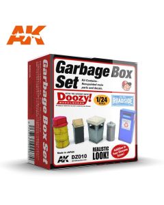 Plastbyggesett, ak-interactive-dz010-garbage-box-set-scale-1-24, AKIDZ010
