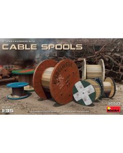 Plastbyggesett, miniart-35583-cable-spools-6-pcs-scale-1-35, MIA35583