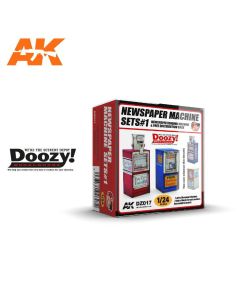 Plastbyggesett, ak-interaktive-doozy-dz017-newspaper-machine-set-1-scale-1-24, AKIDZ017
