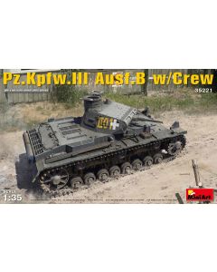 Plastbyggesett, miniart-35221-pz-kpfw-panzer-3-ausf-b-with-crew-5-figures-scale-1-35, MIA35221