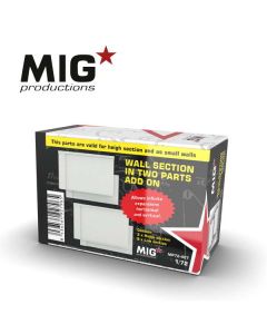 Plastbyggesett, mig-productions-72-407-wall-section-in-two-parts-add-on-scale-1-72, MPR72407