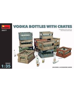 Plastbyggesett, miniart-35577-vodka-bottles-with-crates-scale-1-35, MIA35577