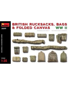 Plastbyggesett, miniart-35599-british-rucksacs-folded-canvas-and-bags-wwii-scale-1-35, MIA35599