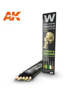 AK Interaktive, ak-interactive-10040-weathering-pencils-for-modelling-green-and-brown, AKI10040