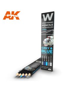 AK Interaktive, ak-interactive-10043-weathering-pencils-for-modelling-gray-and-blue-shading, AKI10043