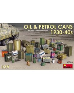 Plastbyggesett, miniart-35595-oil-and-petrol-cans-1930-1940s-36-pcs-scale-1-35, MIA35595