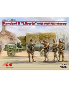 Plastbyggesett, icm-35652-standard-liberty-truck-b-with-us-infantry-scale-1-35, ICM35652