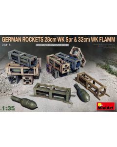 Plastbyggesett, miniart-35316-german-rockets-28cm-wk-spr-32cm-wk-flamm-scale-1-35, MIA35316