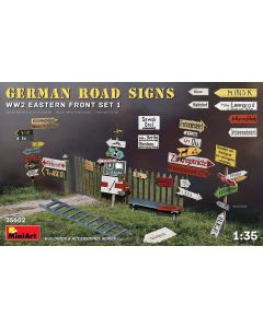 Plastbyggesett, miniart-35605-german-road-signs-eastern-front-set-1-scale-1-35, MIA35602