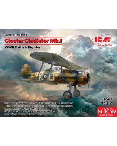 Plastbyggesett, icm-32040-gloster-gladiator-mk1-ww2-british-fighter-scale-1-32, ICM32040
