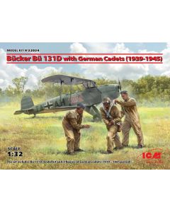 Plastbyggesett, icm-32034-bucker-bu-131-d-with-german-cadets-1939-1945-scale-1-32, ICM32034