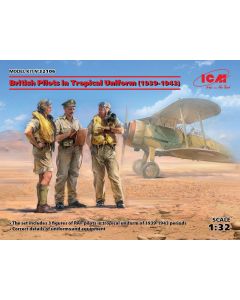 Plastbyggesett, icm-32106-british-pilots-in-tropical-uniforms-scale-1-32, ICM32106