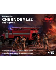 Plastbyggesett, icm-35902-chernobyl-2-fire-fighters-complete-diorama-with-backdrop-scale-1-35, ICM35902