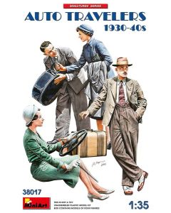 Plastbyggesett, miniart-38017-auto-travelers-1930-1940s-4-figures-scale-1-35, MIA38017