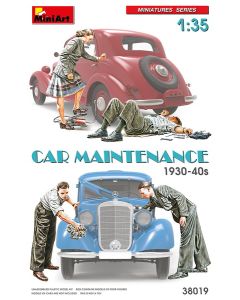 Plastbyggesett, miniart-38019-car-maintenance.1930-40s-4-figures-scale-1-35, MIA38019