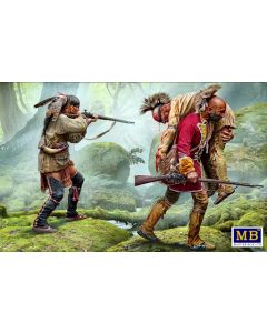Plastbyggesett, masterbox-35210-wounded-brother-indian-war-series-18th-century-scale-1-35, MBX35210