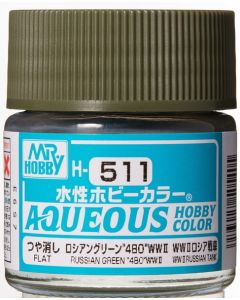 Mr. Hobby, Russian Green 4BO, 10 ml, Aqueous Hobby Color, MRHH511