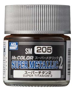 Mr. Hobby, mr-hobby-sm-205-super-titanium-2-mr-color-super-metallic-colors-2-10-ml, MRHSM205