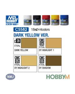 Mr. Hobby, mr-hobby-cs-582-dark-yellow-color-modulation-set-4-x-18-ml-mr-color, MRHCS582